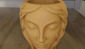 Ваза для цветов Serene Sculpted Leaf Head 3D модель... 4