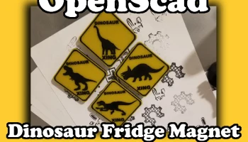 Магнит на холодильник OpenScad с динозаврами......