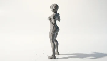 Фигурка мускулистой девушки. Женская фигура для 3D-печати. 4