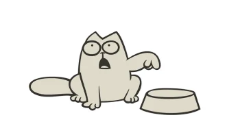 Голодный магнит на холодильник Simons Cat......