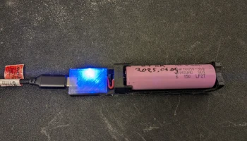 Зарядное устройство 18650 через модуль USB-C HW-373 TP4056 3