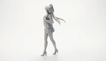 Фигурка аниме-офисной девушки для 3D-печати