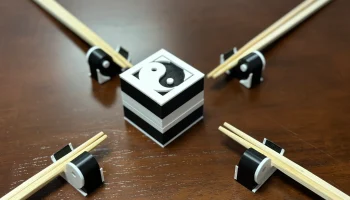 Набор из 4 подставок для палочек Инь Ян с коробкой для х... 1