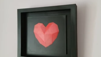 Геометрическая валентинка Сердце 3D Стена 1