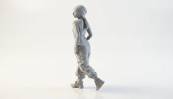 Фигурка девушки в брюках-карго, женский персонаж, 3D-печать 4
