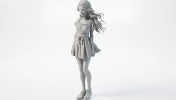 Симпатичная фигурка девушки аниме-персонажа для 3D-печати 1