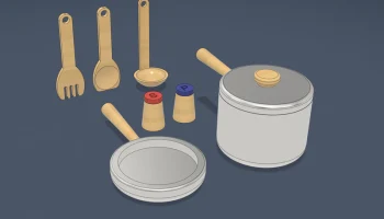 Детский игровой кухонный набор - игрушки для 3D-печати 4