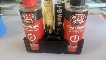 JB Weld Clear Weld, пробирки, миксеры и подставка для по...