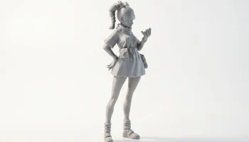 Симпатичная фигурка девушки в стиле чиби для 3D-печати 1