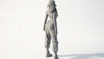 Спортивные штаны. Фигурка девушки. Женская фигура. 3D-пе... 3