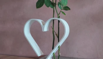 Минималистская ваза с двумя розами и сердечками на День с... 3