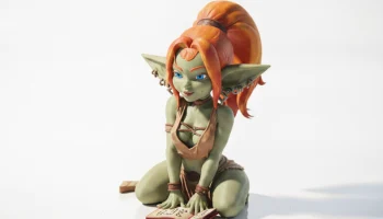 Фигурка девушки-гоблина, фэнтезийный персонаж, 3D-печать