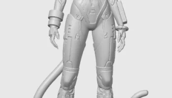 Cyber cat-girl figurine 42