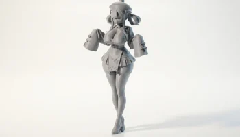 Фигурка девушки аниме женского персонажа для 3D-печати 1