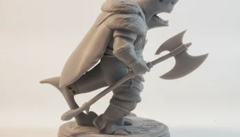 Фигурка Берсерка Викинга Большой Белой Акулы для 3D-печати 2