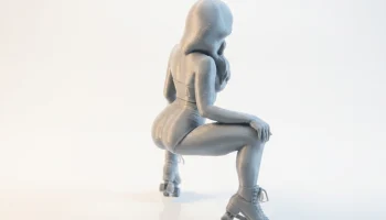 Фигурка фигуристки на корточках 3D для печати 3