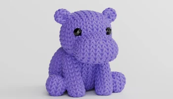 Фигурка вязанного бегемотика 2