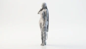 Фигура девушки с длинными косами, женская статуя, 3D-печать 4