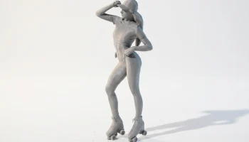 Фигурка фигуристки-дерби на роликах, женская, для 3D-печати 1
