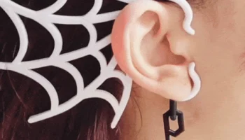 Spider web earring