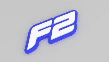 Магнит на холодильник Формулы 2 - контурный логотип F2......