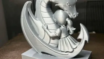 Девушка с драконом-фантазия 3D-печатная статуя 5