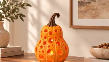 VORONOI BUTTERNUT PUMPKIN TEALIGHT / ДЕКОР НА ХЭЛЛОУИН /... 4