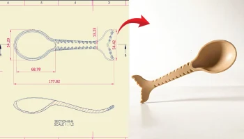 Fin-tastic Feeder: детская ложка "рыбий хвост", напечатан... 1