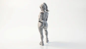 Спортивная женская фигурка Fit Gym Girl для 3D-печати 4