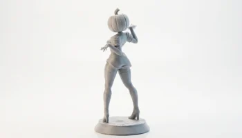 Halloween Beauty Pumpkin Girl Figurine 3D Printable 4