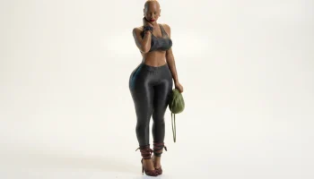 Фигура девушки с длинными косами, женская статуя, 3D-печать