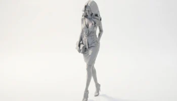 Модная женская фигурка "Девушка с кошельком" для 3D-печати 1
