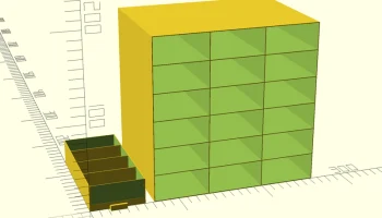 Настраиваемый ящик для хранения OpenScad с разделяемыми я...