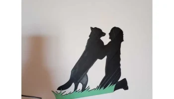 Настенное искусство силуэта девушки и собаки / Arte de P... 4