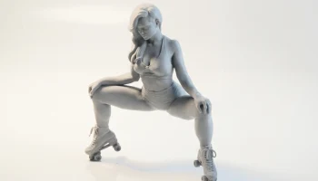 Фигурка фигуристки на корточках 3D для печати 1