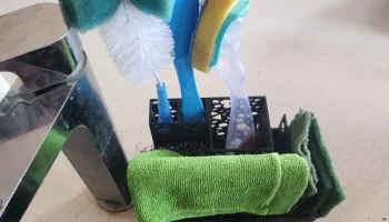 Геометрическая полка для кухонной мойки для щеток, тряпо... 5