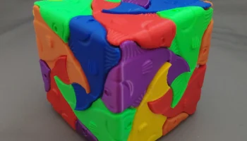 MC Эшер Рыбка #20 в 3D кубе