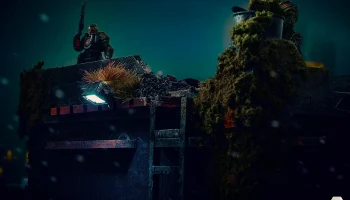 Охранное освещение для настольного ландшафтного здания