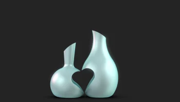 Ваза для цветов с 3D-печатью Valentine's Classics 2