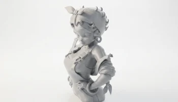 Фигурка девушки-механика женского персонажа для 3D-печати 1