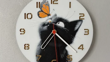 настенные/настольные часы Cat & Butterfly HueForge