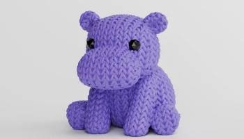 Фигурка вязанного бегемотика 1