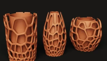 Набор горшков для цветов Voronoi с геометрическим рисунк... 4