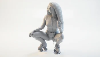 Фигурка девушки на роликах, городской спорт, 3D-печать 1
