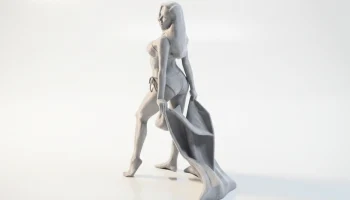 Фигурка девушки на пляже. Женская фигура для 3D-печати. 1