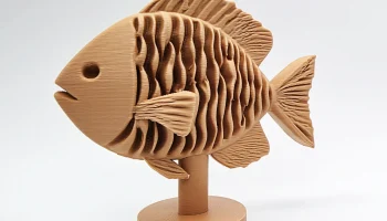 Деревянная скульптура рыбы 4 5