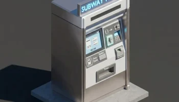 Низкополигональный автомат по продаже билетов в метро