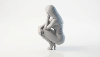 Фигурка "Красивая девушка на корточках" Женская 3D-печать 4