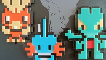 Магнит Mudkip Pixel Art, 4 цвета 1