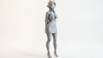 Аниме-фигурка девушки с кошачьими ушками, 3D-печать 2